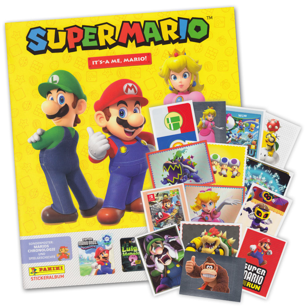 Bild von Super Mario It's-a-me, Mario! - Set mit Album und 50 verschiedenen Stickern