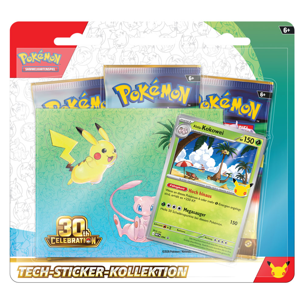 30 Jahre - Tech-Sticker-Kollektion Blister (Alola-Kokowei)